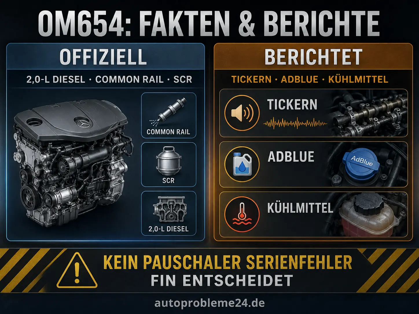Mercedes OM654 offizielle Fakten und Werkstattberichte getrennt